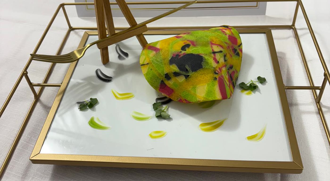 Timballo alla teramana dripping dello chef Gaetano Corvino, esposto alla Rassegna dei Cuochi